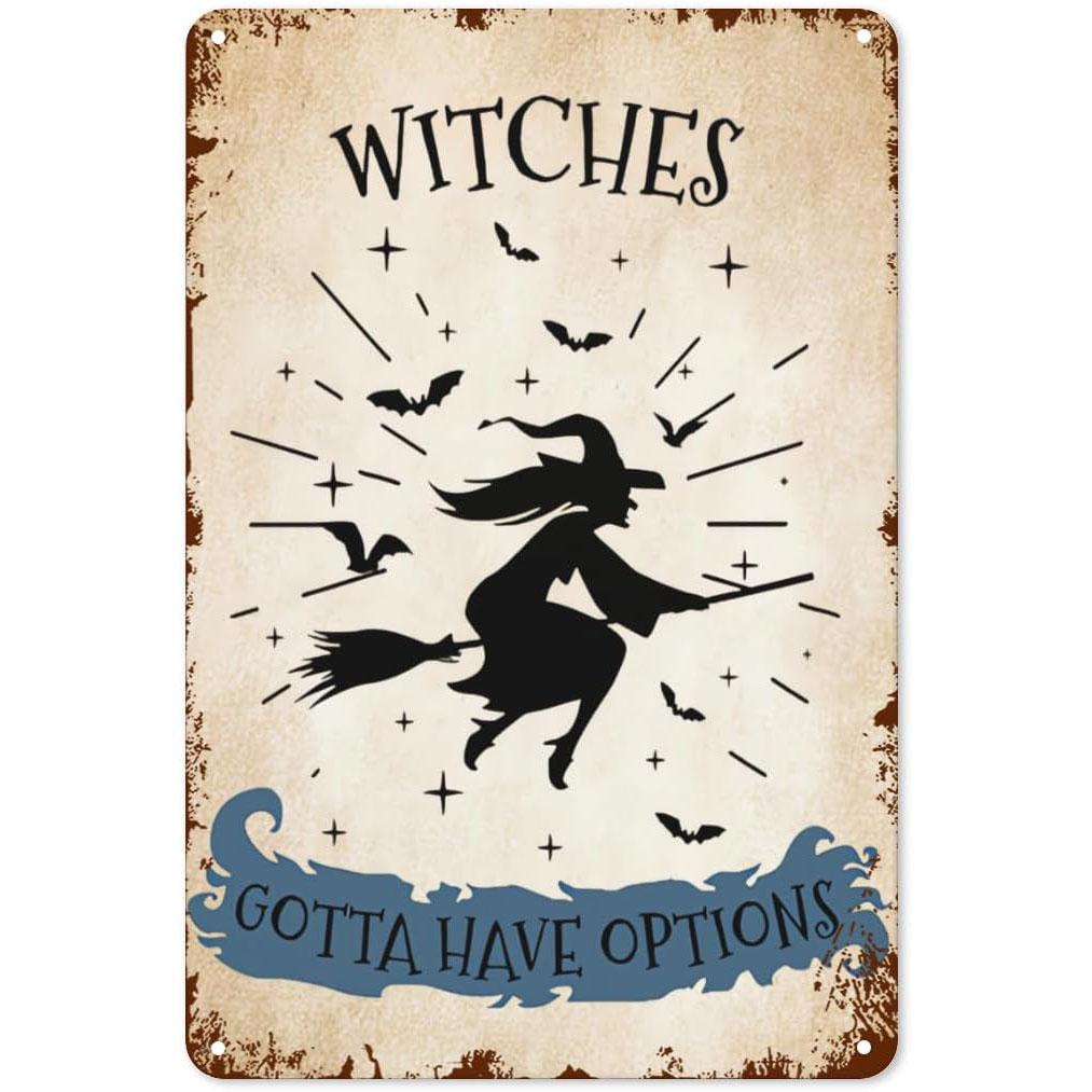 In A World Full of Princesses Be A Witch Happy Halloween Metal Tin signs Indoor & Outdoor Home Bar Coffee Wall Decor Posters
