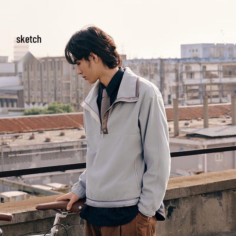 

Мужской пуловер с воротником-стойкой M