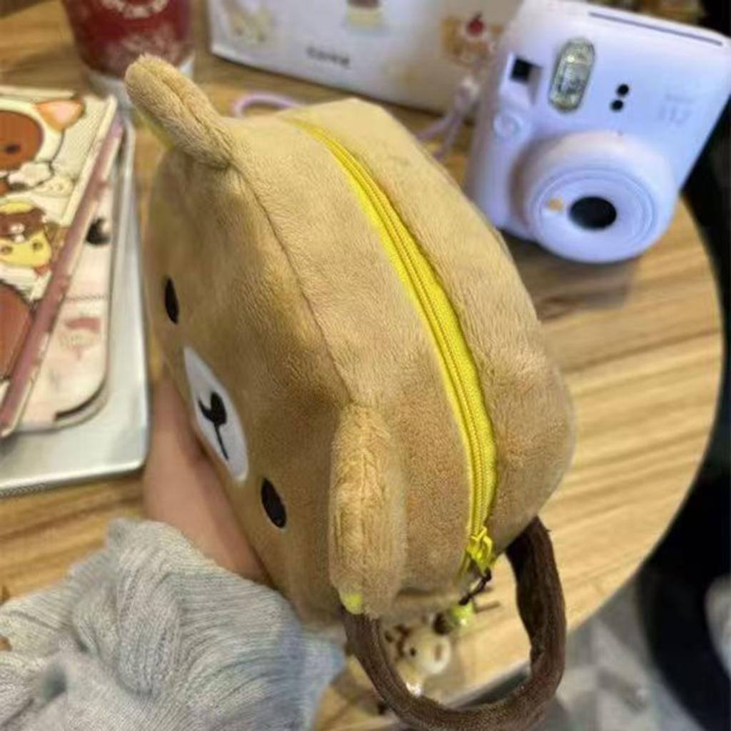 Kawaii Rilakkuma Makeup Bag Miscellaneous Storage Bag Travel Large Capacity Portable Hanging Toiletry Bag