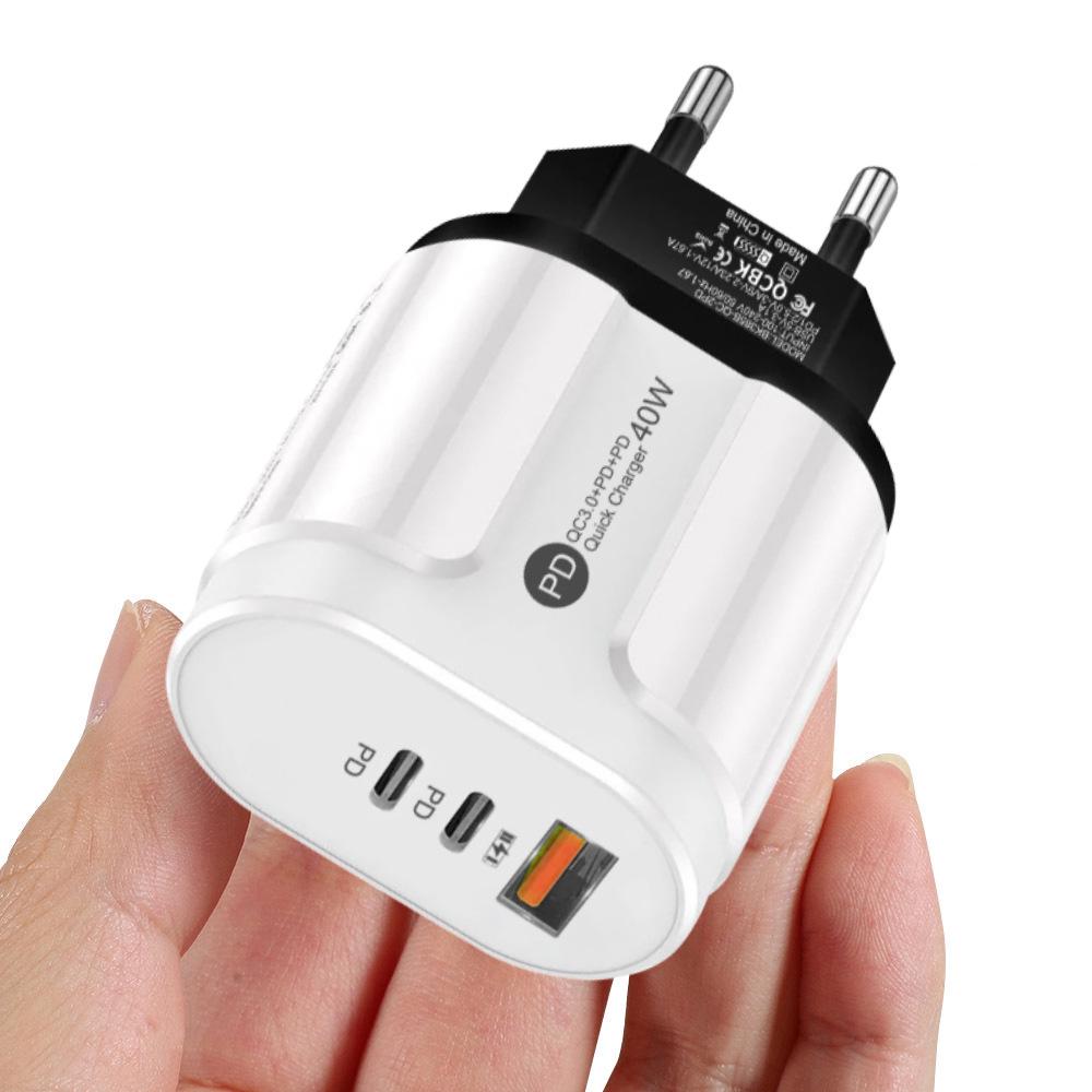 GaN European Standard PD33W QC3.0 Multi-Port Charger with 9V/12V Fast Charging