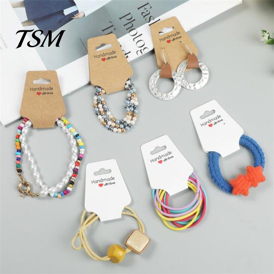 Necklace Packaging Cards 100/200 Pcs Bracelet Display Self-Adhesive Jewelry Selling Card Kraft Paper Tags Keychain Hanging Displays for Chokers
