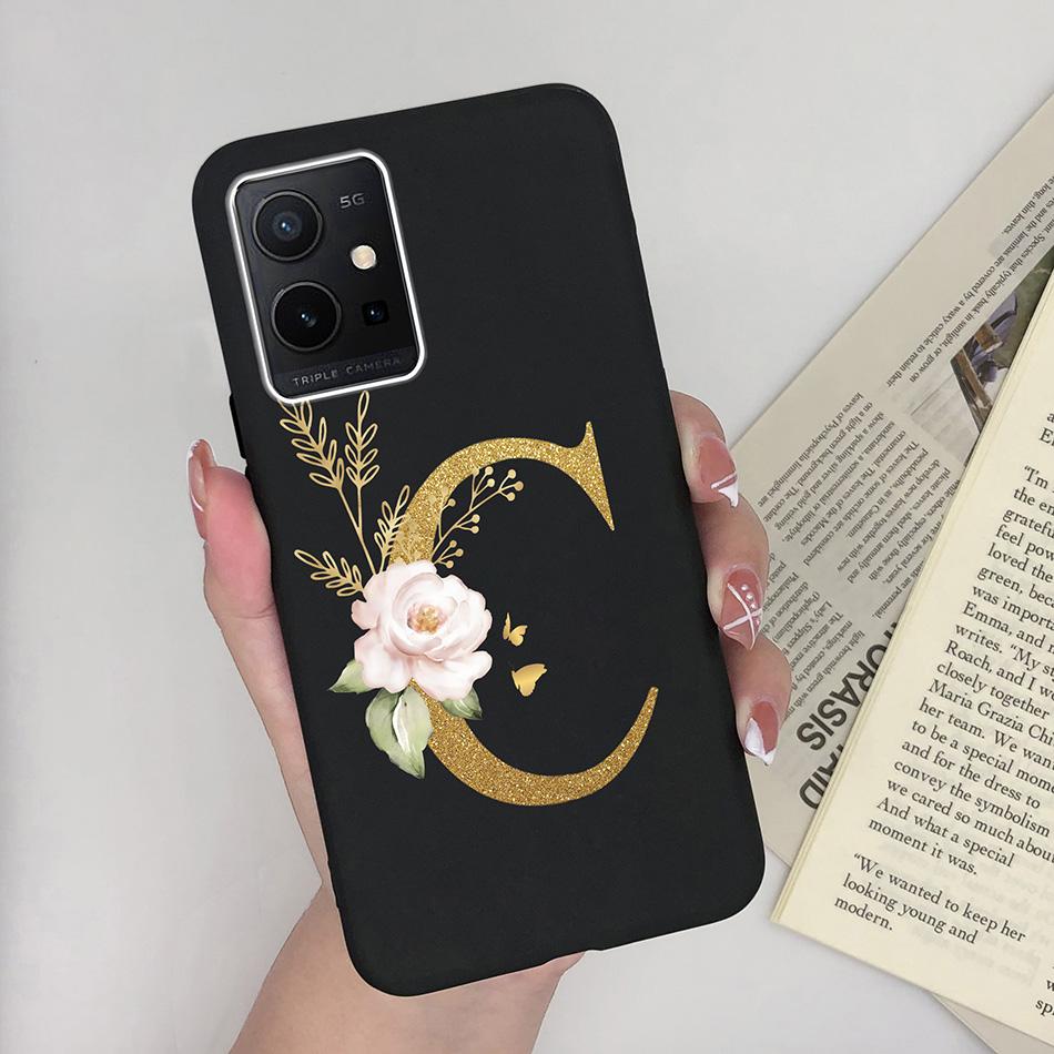 Simple Case For Vivo T1 5G Name 26 Letter Soft Matte Silicone Anti Slip Phone Back Cover For Vivo T 1 VivoT1 Shell Funda Bumper