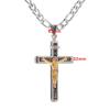 Stainless Steel Large/Small Religious Crucifix Jesus Cross Necklace Pendant Multilayer Jesus Christ Crucifix Necklaces 24''