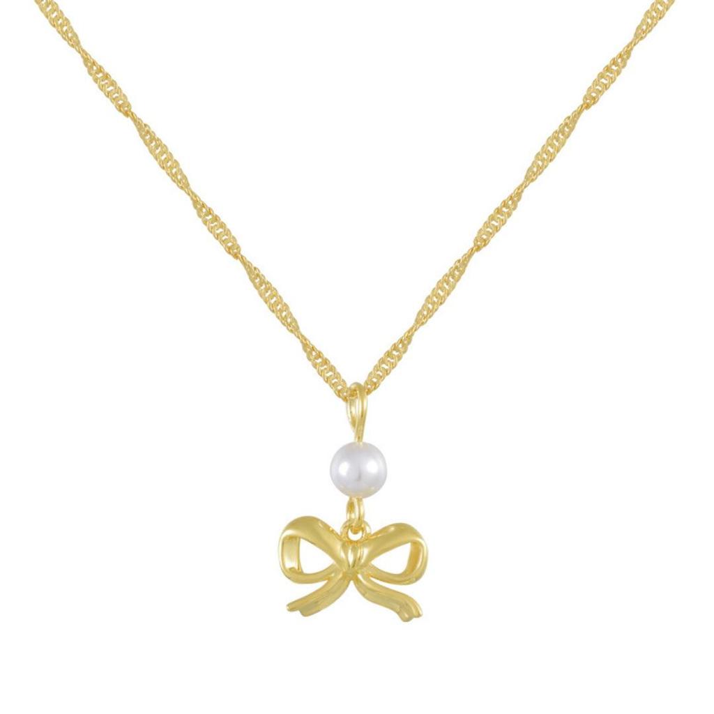 Collier polyvalent à nœud papillon conservant sa couleur - Chaîne de clavicule chic pour femmes, frais et doux.
