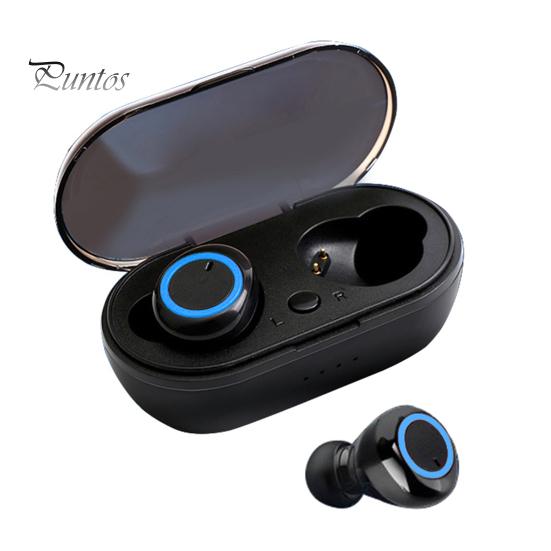 

Y50 Bluetooth-compatible 5.0 Button Control Noise Cancelling Earphones with Charging Case синій/чорний