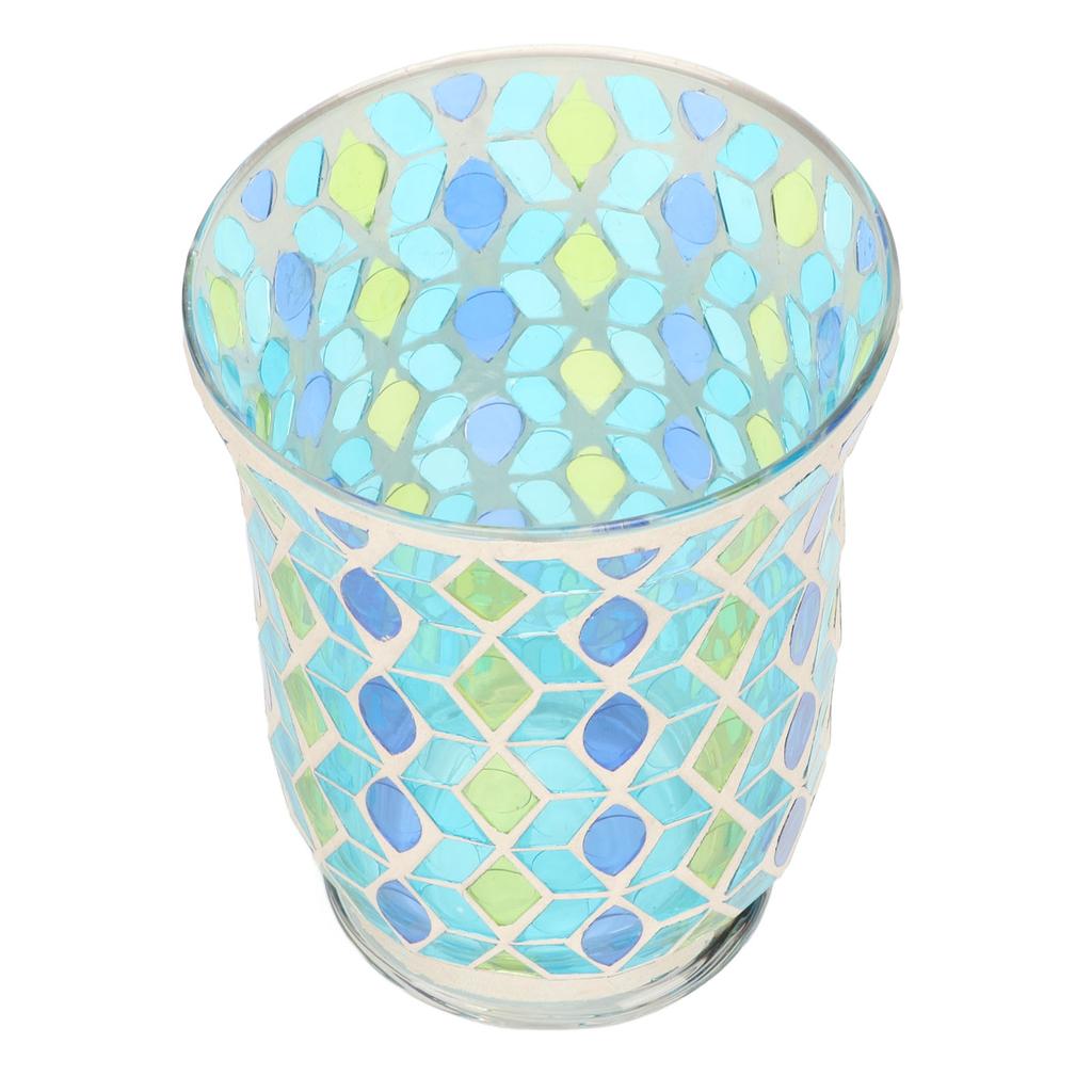 Mosaic Candle Holder Handcrafted Exquisite Windproof Glass Candle Holder Tealight Candle Holder for