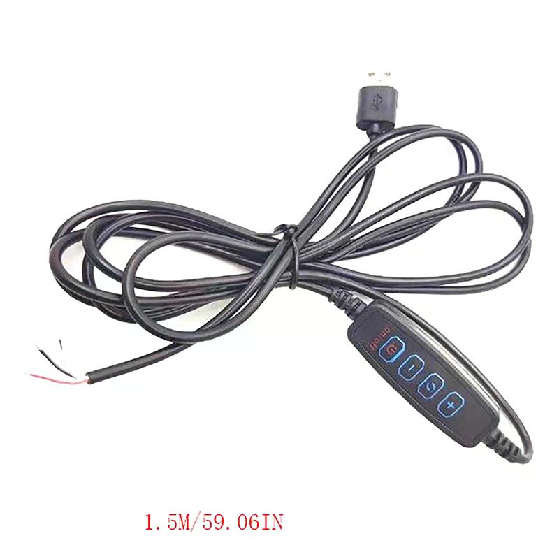 1.5M USB 5V LED Tri-color Dimming Color Switch Cable Dimmer 4-Key Controller 2CH For Low Voltage LED CCT Bicolor Light