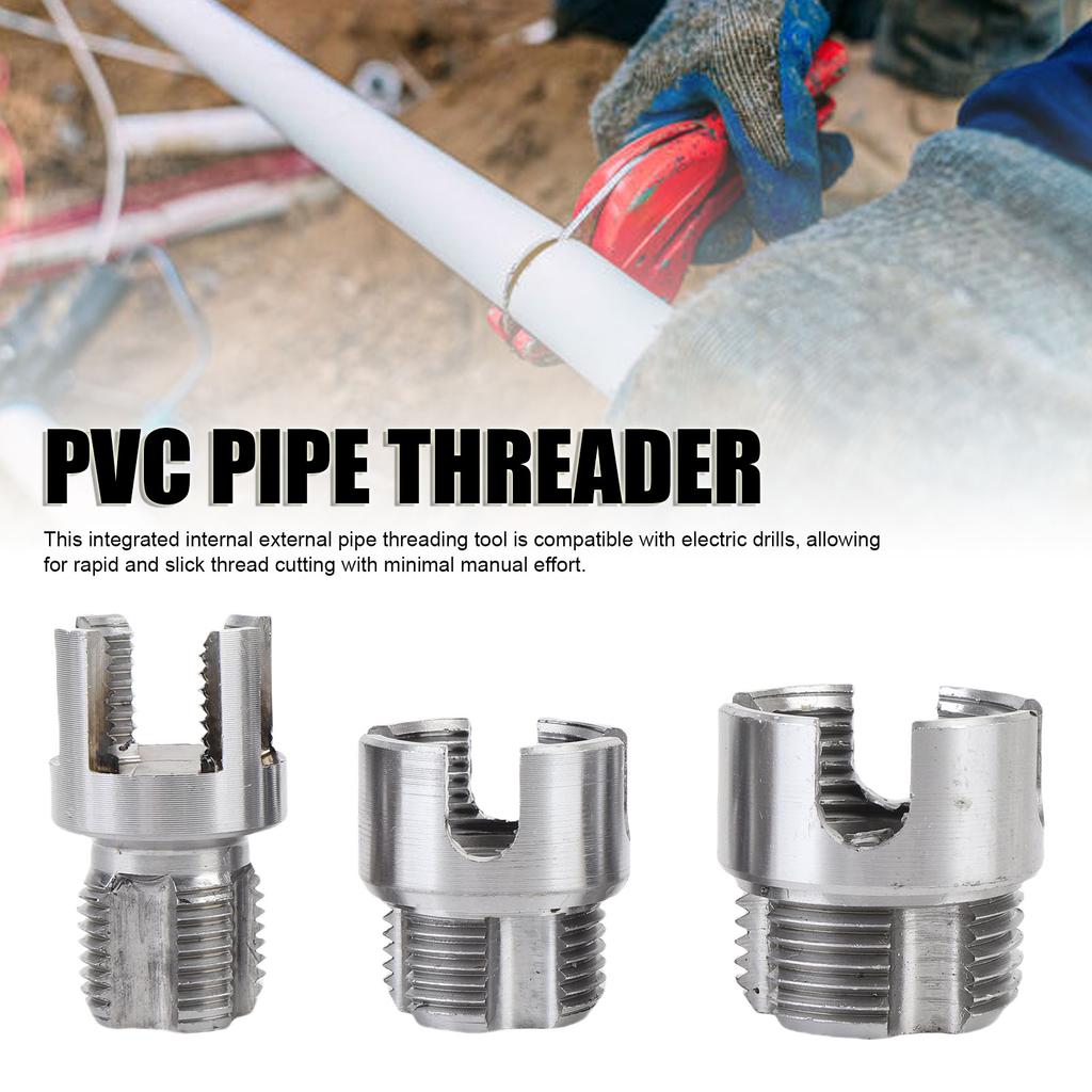 Integrated Internal External Pipe Threading Tool 1/4in Hex Shank G1/2 G3/4 G1 Pipe Thread Maker for Plumbing Construction