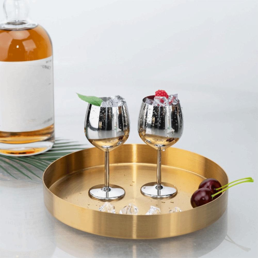 Rust-resistant Mini Stainless Steel Wine Glass Drop-resistant Tall Cup Durable Goblet  Restaurant