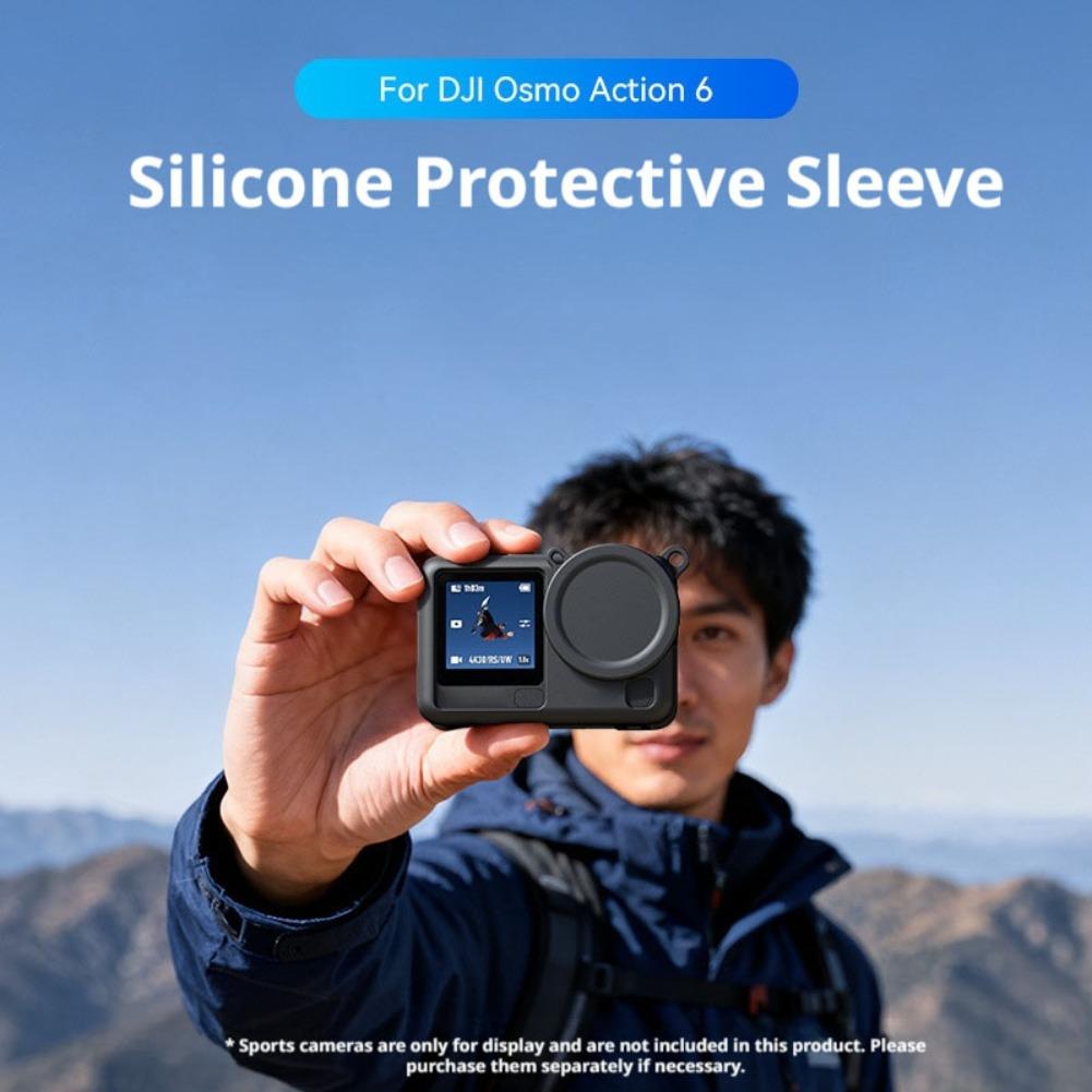 For Silicone DJI Osmo Action6 Quick Release Case HD Tempered Glass Screen Protector Lens Cap Anti Scratch Accessories