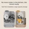 Plastic Suction Cup Pot Lid Holder Space Saving Wall Mounted Pan Cover Storage Holder Waterproof with Hooks Chopping Board Rack