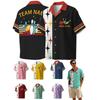 Camisa de Time de Boliche Manga Curta Gola de Botão Estampa Personalizada Unissex Leve Casual para Atividades Esportivas