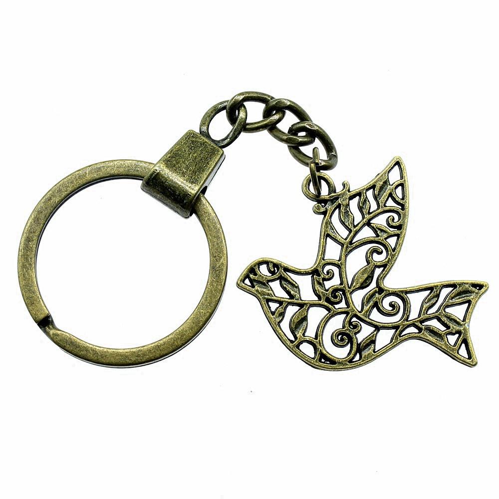 Vintage Bi Insekt Charme Sommerfugl Nøglering Fugl Antik Dyr Nøglering 30mm