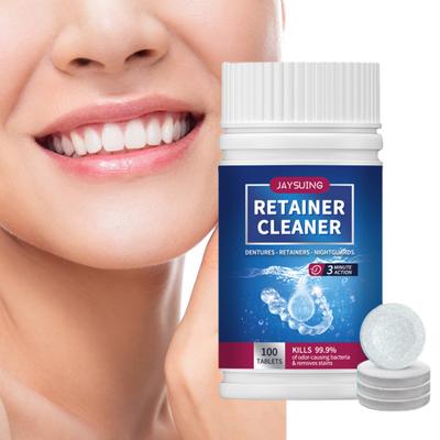 1 Bottle Denture Cleaning Tablets Fresh Breath Reduce Sensitive Dirt Cleaning Dentures Enzyme Clear Retainer Cleansing Effervescent Tablets for Home