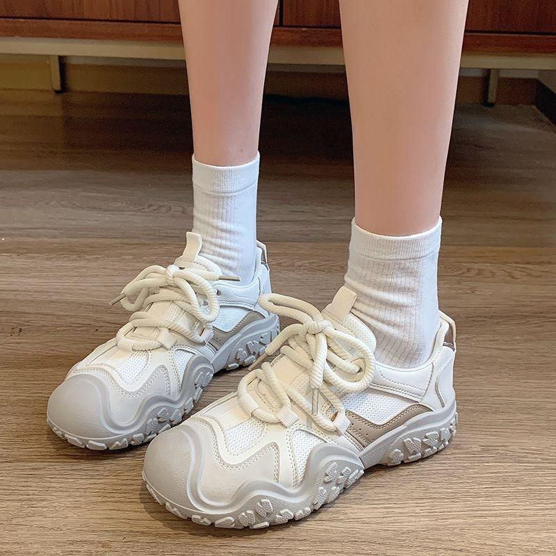 Suitable for Running, Little White Casual Shoes, Sports Shoes, Women's Shoes, New Summer Breathable Thick-soled Mesh Shoes