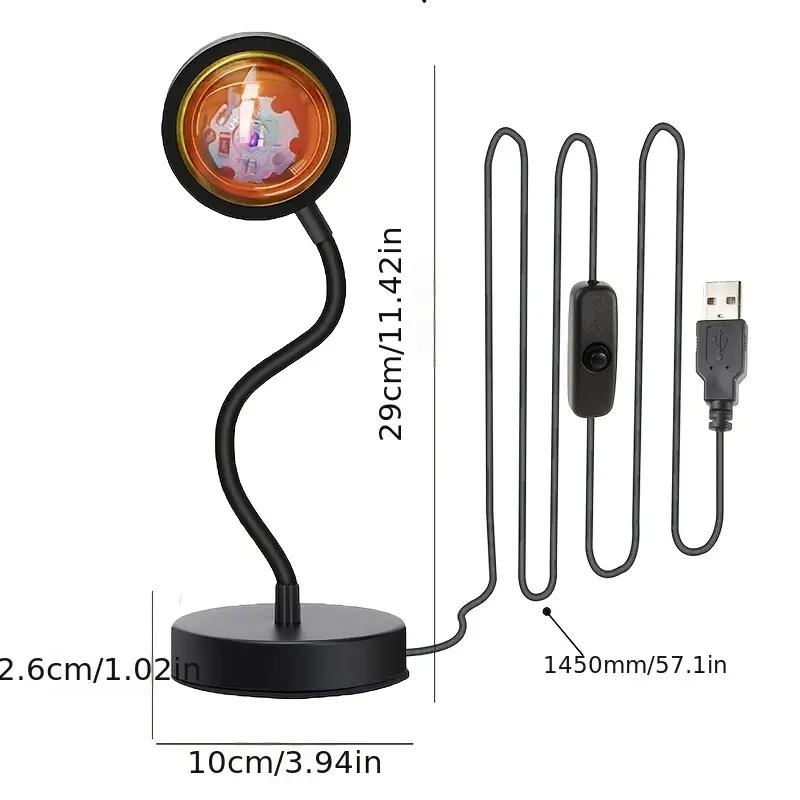 

1 шт. светодиодный светильник заката, проектор света заката, атмосферный светильник, светодиодный ночной светильник-проектор для спальни, атмосферный светильник для комнаты, офис h black