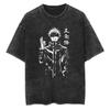 Jujutsu Kaisen Gojo Satoru T Shirt Hand Seal Graphic Men Acid Wash Oversized Streetwear Anime Retro Cotton Top Tee