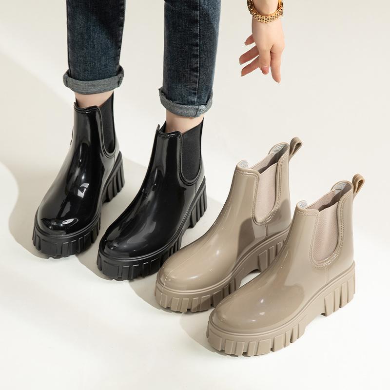 Augustine Rain Shoes Women's 2025 New Autumn Korean Version Wear Short Boots Fashion Chelsea Sleeve Shoes