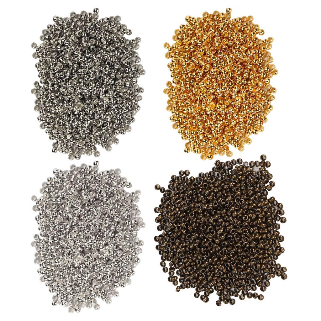 500Pcs Crimp Beads Round Spacer Loose Stopper Terminators Tips for Necklace Bracelet