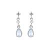 S925 Silver Light Blue Teardrop Earrings Minimalist Niche Design Sweet Elegant Lightweight Luxury Studs For Women