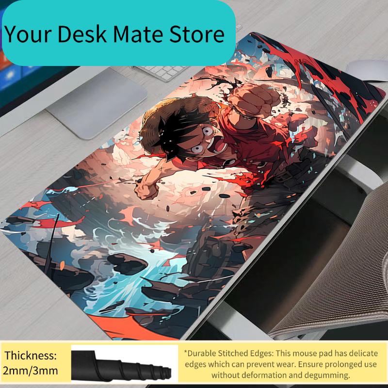 Anime Mouse Pad HD Print Computer Gamer Locking Edge Mousepad XXL Keyboard PC Mice Mats Pad One Piece Luffy For LOL Csgo