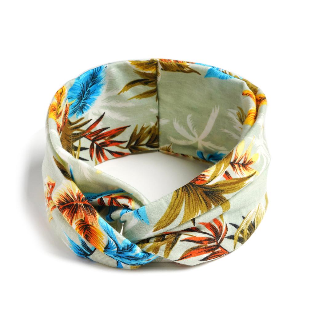 Bohemian Cross Knotted Headband Gypsy Yoga Sports Headband Wide Female Stretch Headband