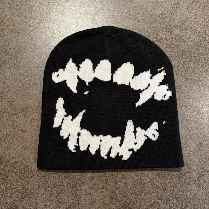 Funny Knit Beanie Men Women Halloween Party Teeth Venom Design Warm Winter Hat
