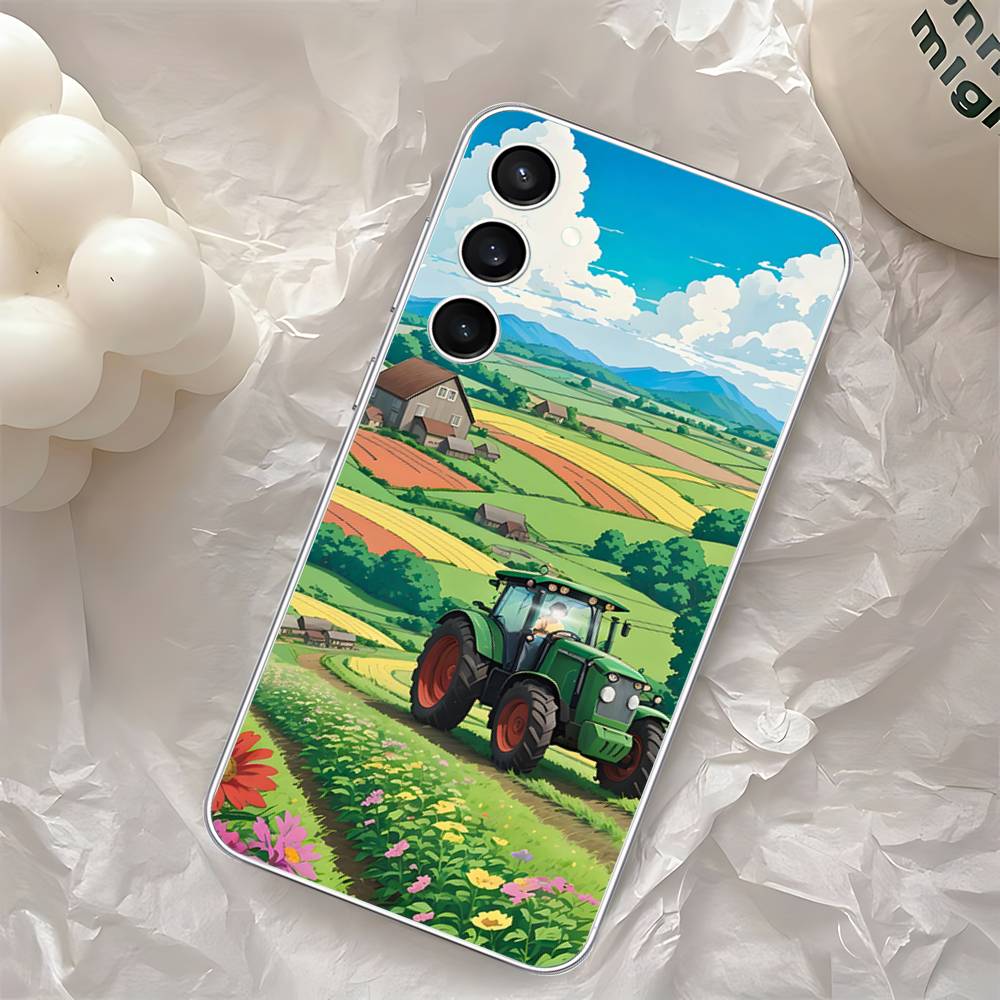 Rural Scenery Wheat Field Art Phone Case For Samsung Galaxy A52 A12 A51 S21 Edge S22ULTRA S23 S24 S20LITE Plus Ultra Transparent