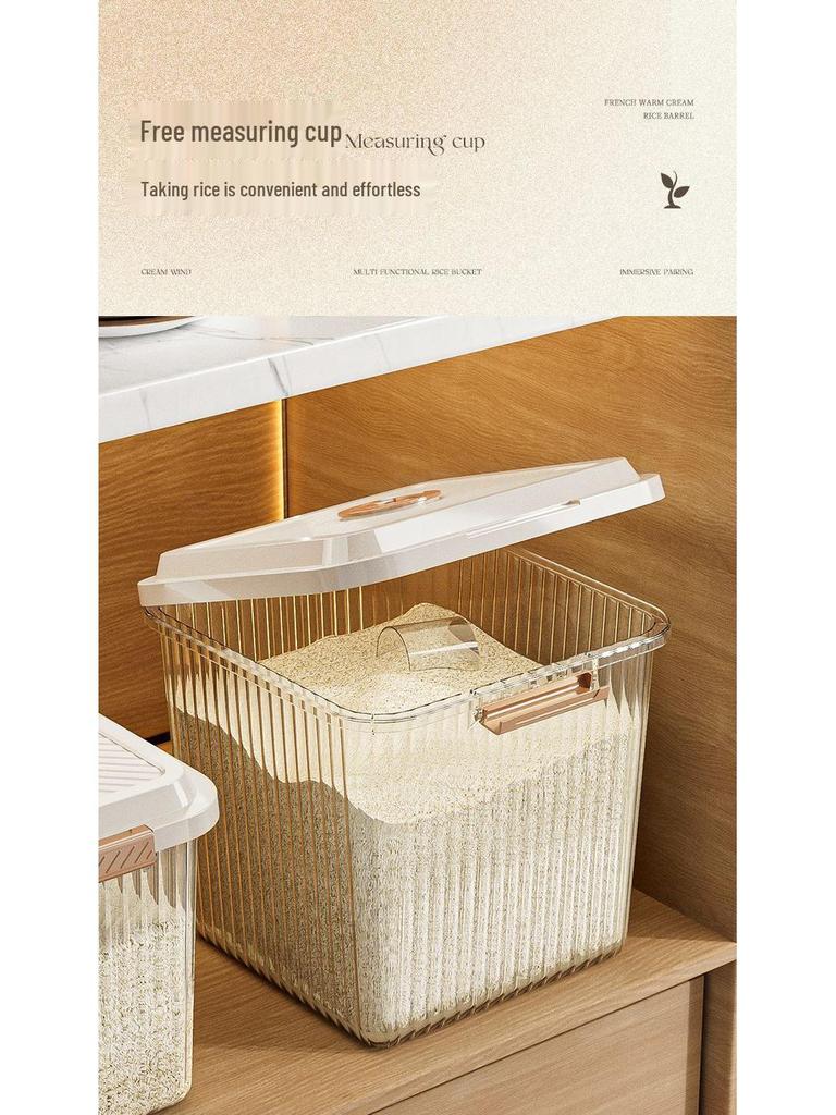 Japanese-Style Moisture-Proof Sealed Rice Storage Container, 10-20 Jin Capacity, Insect-Proof Kitchen Rice and Flour Jar