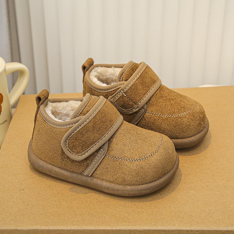 2025 Mädchen Koreanischer Stil Dicke Sohle Plüsch Birkenstock Winterstiefel - Warm, Modisch, Einfarbige Baumwollschuhe für Kinder