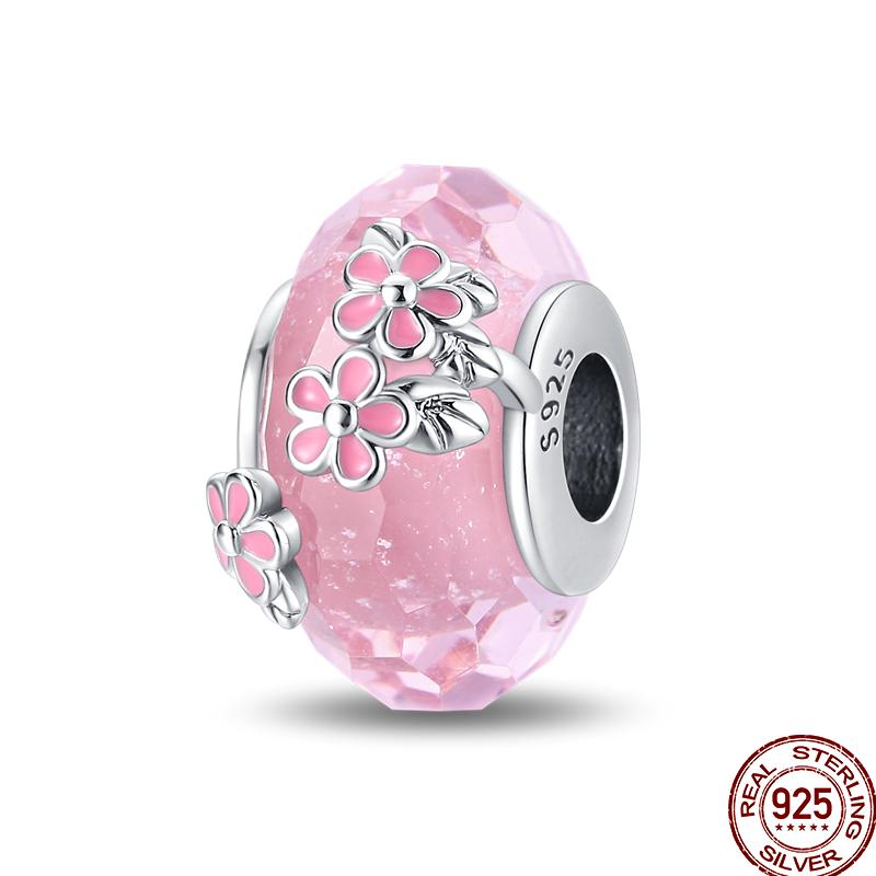 Colorful Round Beads Copper Butterfly Spring Series Pendant Suitable For Pan Original Bracelet Diy Jewelry Gift