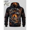 3D Print Halloween Fleece Hoodie Haunted House Ghost Pumpkin Bat Lightning Full Print Pullover Long Sleeve Sweatshirt