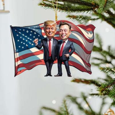Trump Christmas Ornament 2024 Funny Trump Acrylic Ornament Christmas Tree Hanging Decoration for
