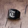 Vnox 18mm klobiger Siegelring für Männer schwarzer Edelstahl mit eingraviertem Royal Initialen-Buchstaben-Anfangsstempelring individueller Schmuck