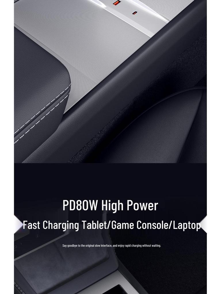 Tesla Y/3 Center Console USB Fast Charger with Retractable Dock
