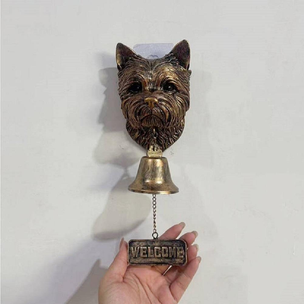 Cute Dog-Shaped Doorbell Pug Outdoor Patio Garden Welcome Door Hanging Decoration Front Door Cast Iron Wind Chimes Dinner Bell