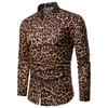 Men's Spring/Fall Leopard Print Long-Sleeve Shirt Casual, Breathable, Unique Style