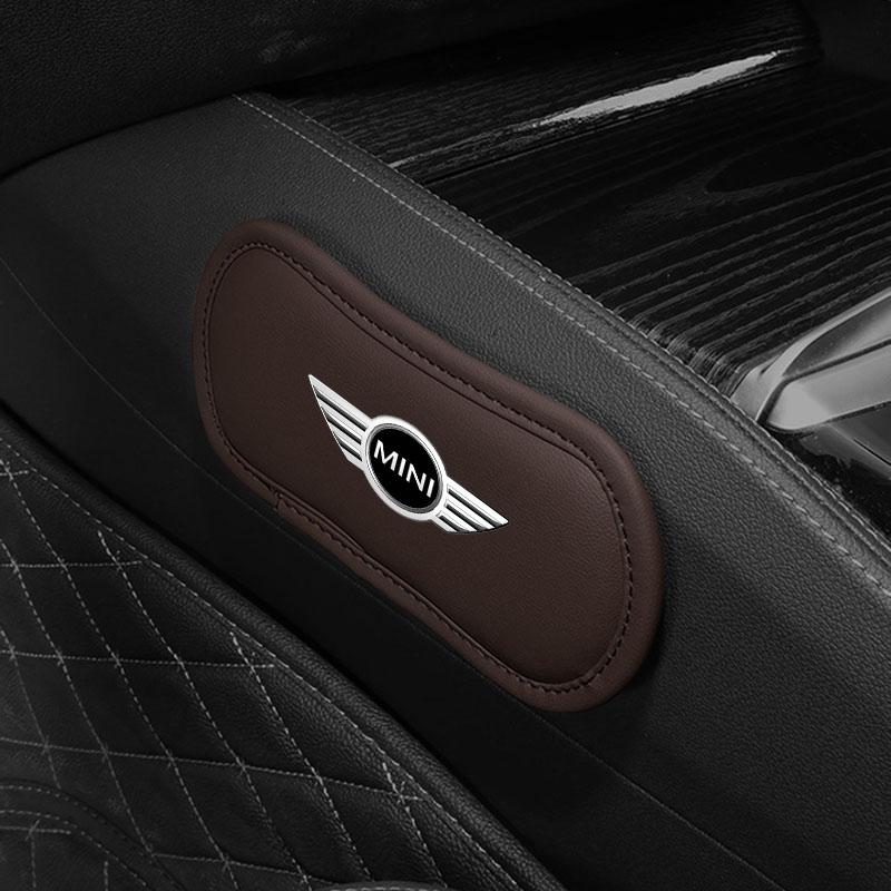 1Pcs Leather Car Pillow Car Knee Pad Elastic Memory Foam Leg Pad For BMW Mini Cooper F54 F55 F56 R56 R60 SONE Roadster Clubman Coupe