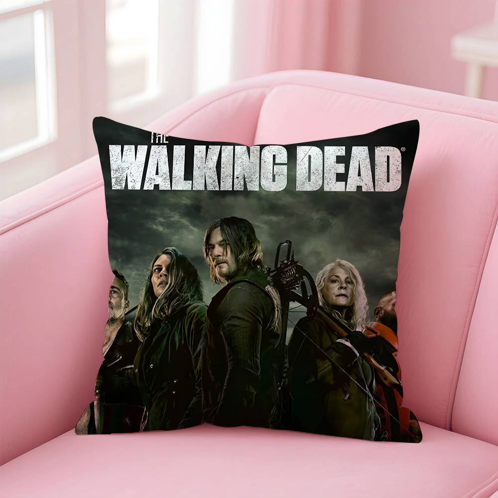 The W-walking dead Pillow Case Comfort Sofa Bed Silky elegant Invisible zipper Custom Decorative cushion cover