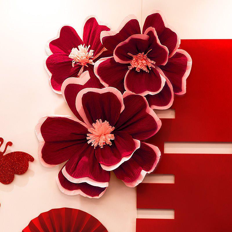 Wedding Crepe Paper Flower Decoration: Bedside, Bedroom, Wall Decor for Engagements & Weddings
