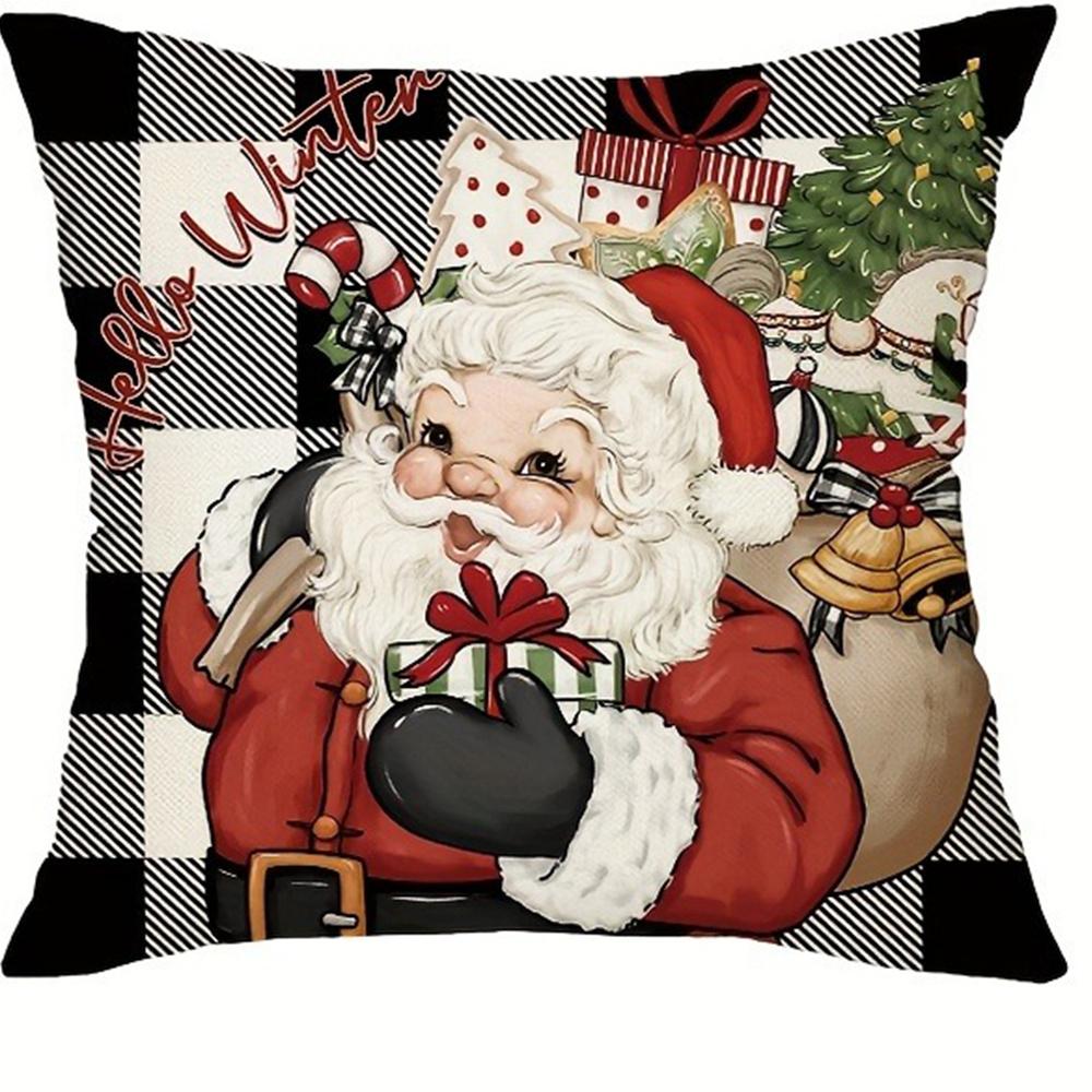 

Наволочка с рождественской тематикой Снеговик Санта-Клаус и подарочная наволочка подходит для дома, комнаты, гостиной, дивана, наволочка в подарок 40x40cm