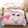Cartoon Sheep Duvet Cover Set Cute White Sheep Flowers Pattern King Queen Full Size For Kids Boy Girl Gift Polyester Bedding Set