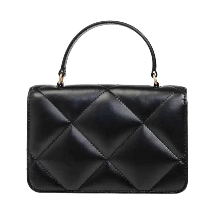 Tory Burch Kira Diamond Quilted Chain Shoulder Bag Magnetic Closure Leather Mini Crossbody Handbag Women Handbags Black 158326-001