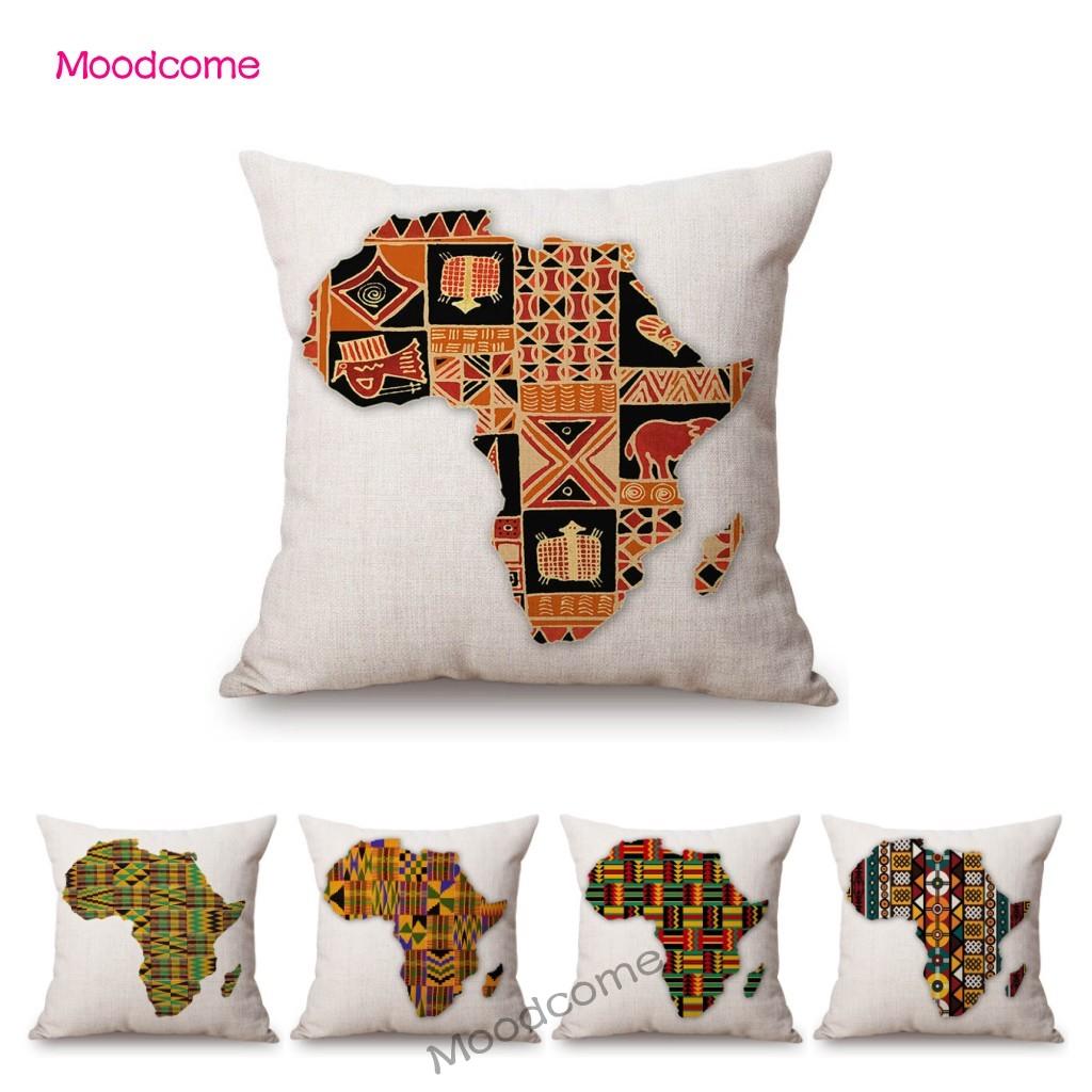 Traditional African Ethnic Trial Geometric Pattern Africa Map Nordic Sofa Throw Pillow Case Home Decorative Sofa Cushion Cover