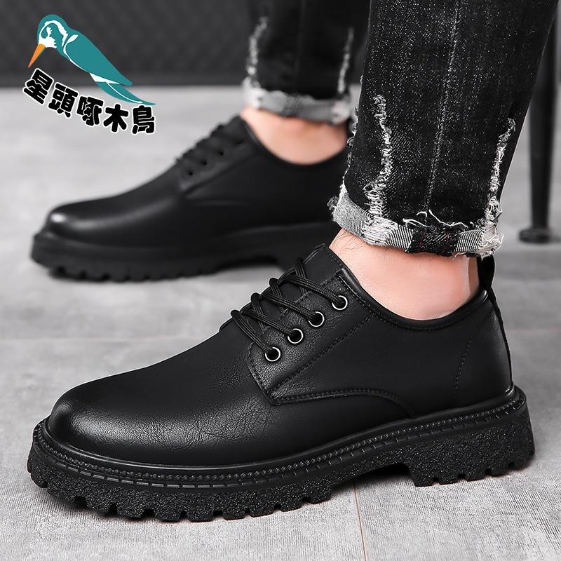 2025 summer new British style business casual leather shoes men's hollow breathable leather shoes