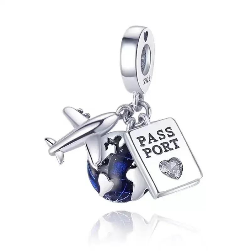 Colorful Full Diamond Charms Metal Love Blooming Rose Round Beads Pendant Fit Original Bracelets Necklace Accessory Elegant Fashion Beautiful Lovely