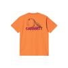 Carhartt WIP Solid Orange Letter Print Crew Neck Short Sleeve T-Shirt Men tops I030184-0AN-XX
