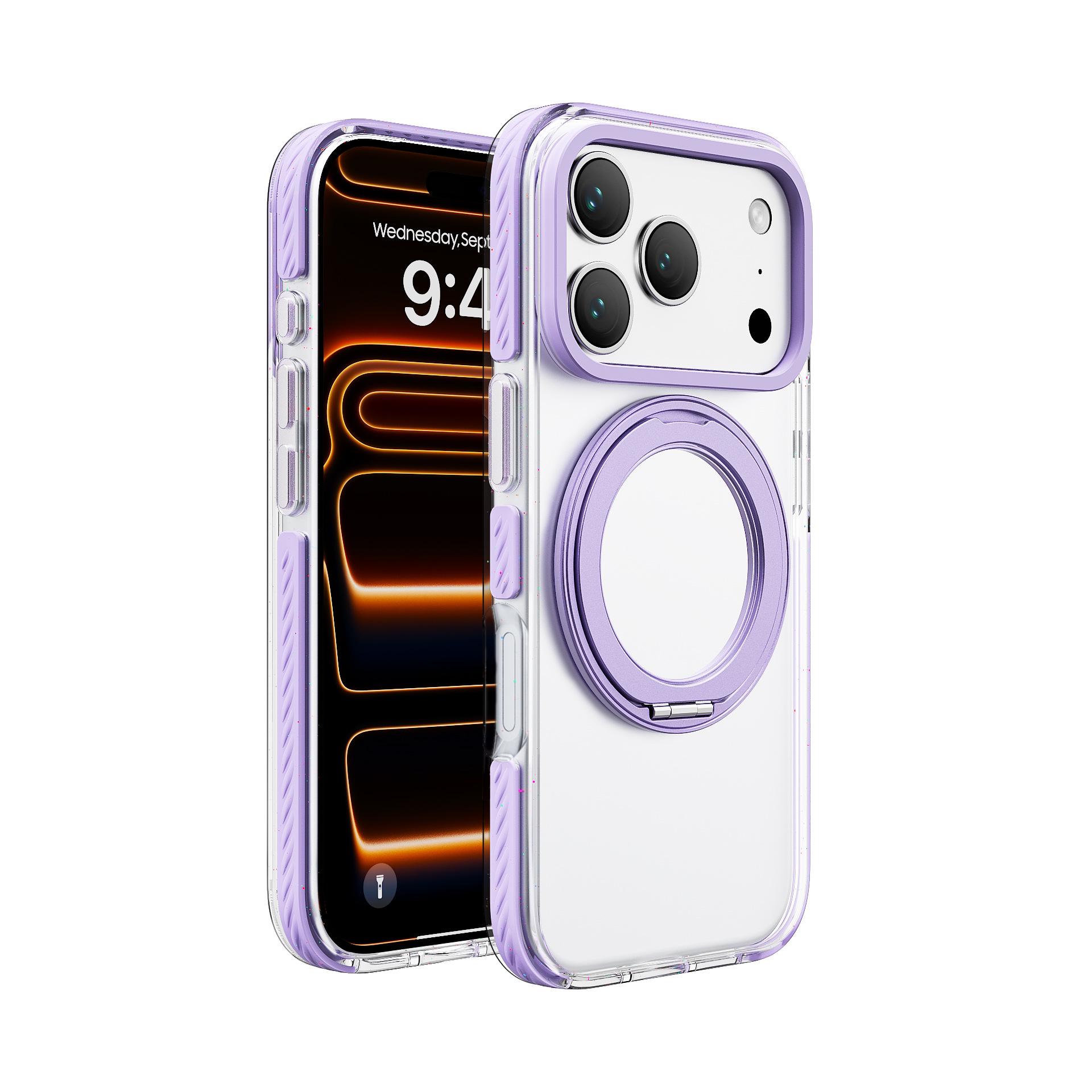iPhone 17 Pro Q Max Candy 360° Rotating Transparent Magnetic Protective Case 16 Pro