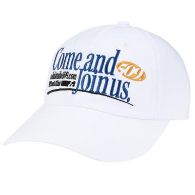 ODD STUDIO Come & Join Us Embroidered Logo Ball Cap - WHITE
