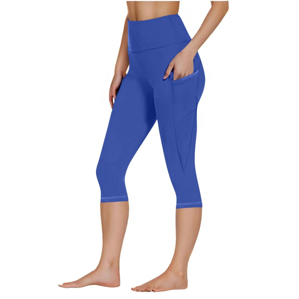 Women's Yoga Capris with Pockets - Color 7/8 Length Athletic Pants for Workout, Yoga, Gym, Casual Wear